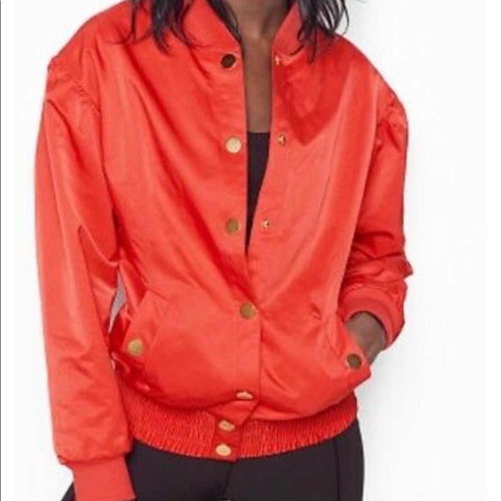 💕sold💕New VS Sport Satin Bomber Jacket